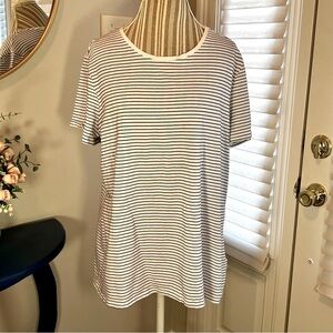 Amazon Essentials Black and White Striped Short Sleeve Tee